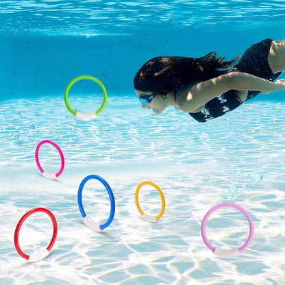Diving Rings Pool Toys for Kids 8 Pack – Colorful Sinking Dive Rings Underwater Swimming Training Set for Boys & Girls, Pool Party Favor, Summer Swim Game, Ages 3+