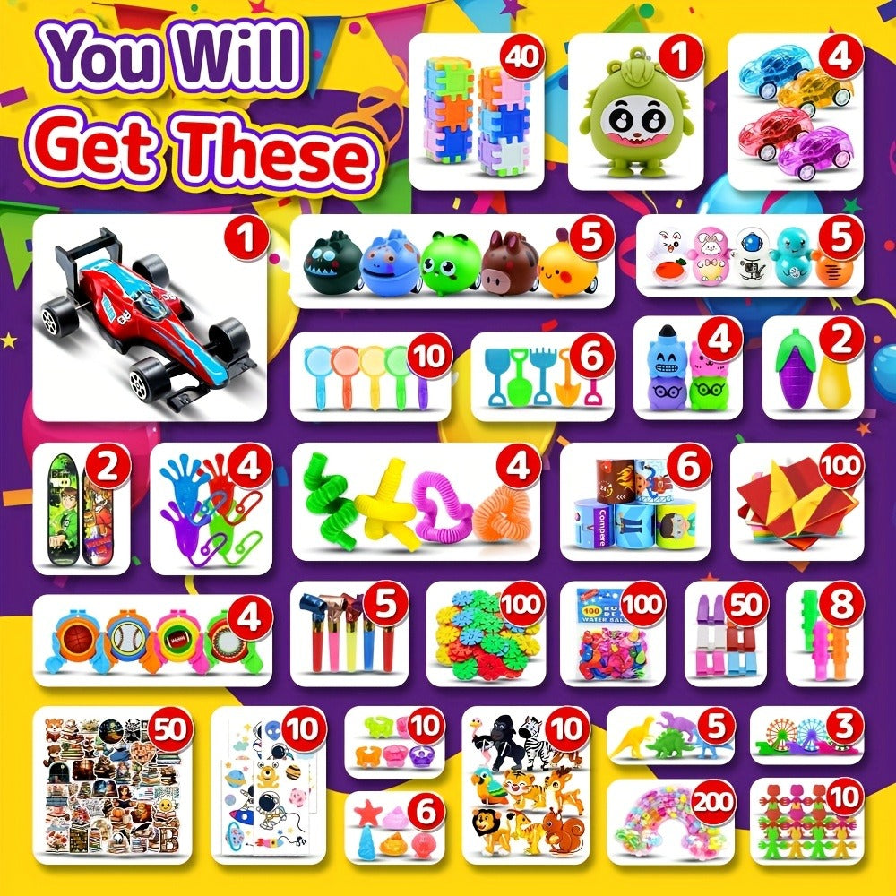 Bulk Party Favor Toys 1000-1200 Pcs – Fidget Toy Pack for Kids, Classroom Prizes, Goodie Bag Fillers, Piñata Stuffers, Carnival Rewards & Birthday Party Supplies