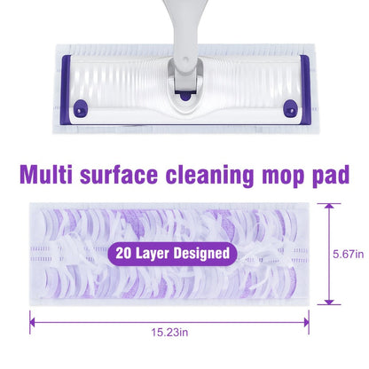 Disposable Mop Pads Refill 29 Pack Compatible with PowerMop, Replacement Wet Mop Pads for Multi-Surface & Hardwood Floor Cleaning, No Mop Rod Included