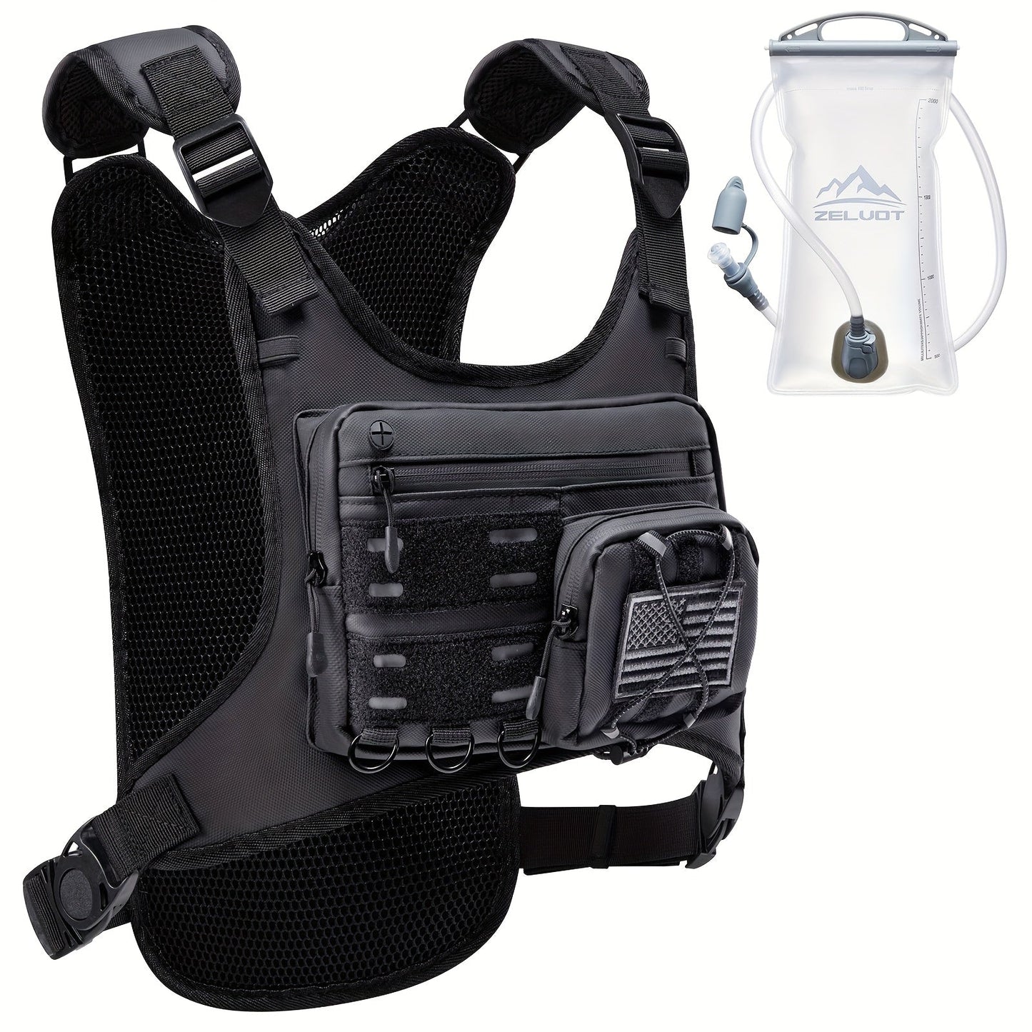 Running Hydration Vest with 2L Water Bladder – Lightweight Reflective Chest Pack for Men Women Marathon Trail Running