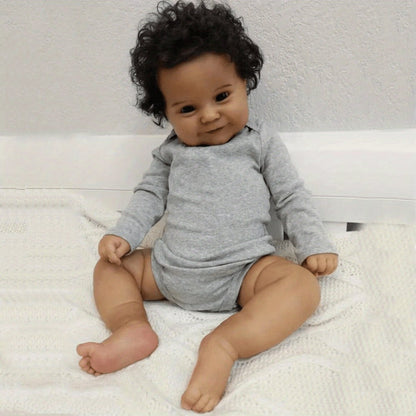 Black Reborn Baby Doll 20 Inch Full Soft Vinyl Body Lifelike African American Newborn Girl Maddie with Hand-Rooted Hair Clothes Magnetic Pacifier Bottle – ASTM Certified Gift for Kids Birthday Christmas