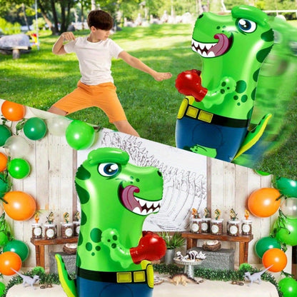 Inflatable Dinosaur Punching Bag for Kids 47 Inch – T-Rex Blow Up Bouncing Back Bopper, Water Base Bop Bag for Indoor Outdoor Active Play | Best Birthday Christmas Gift for Boys