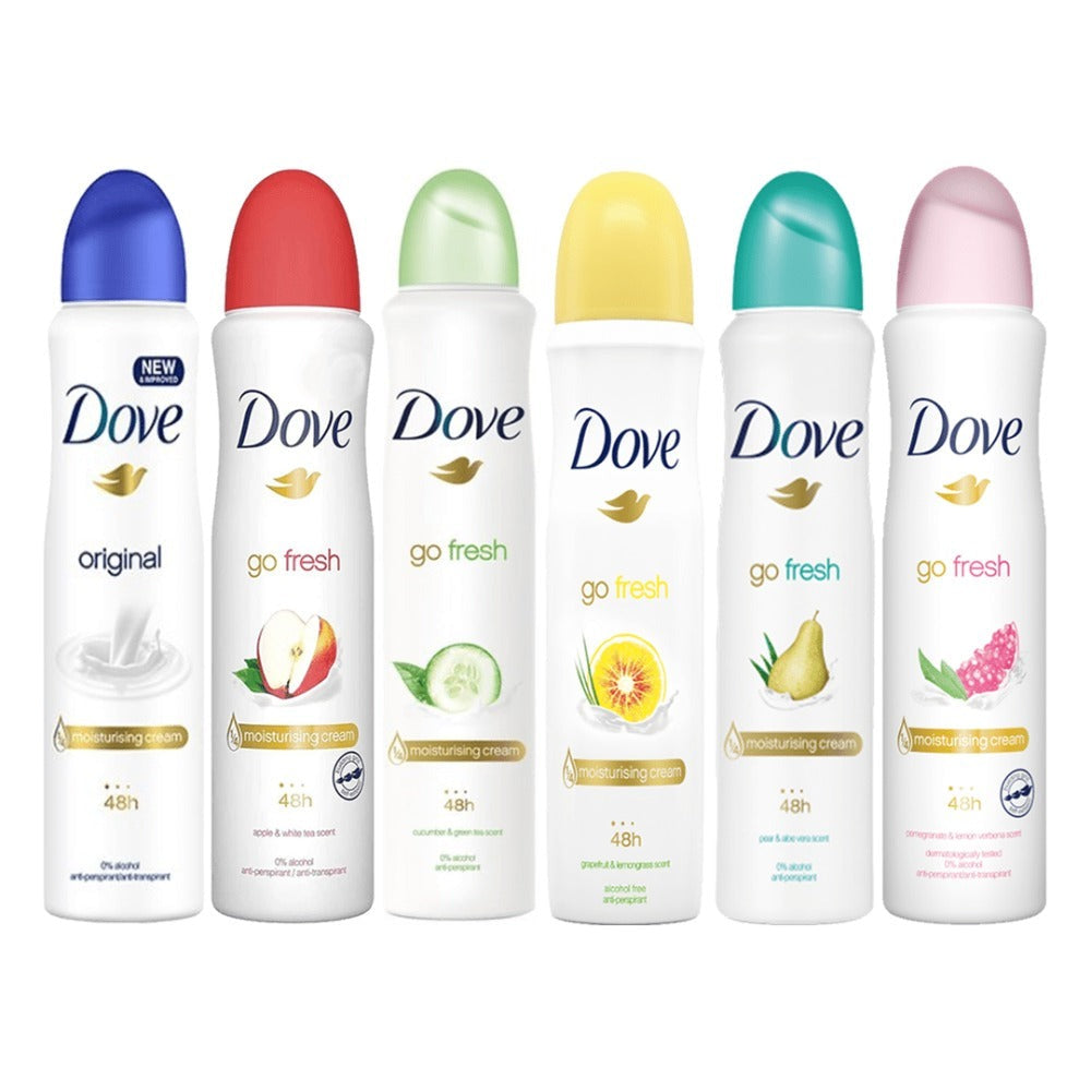 Dove Women Deodorant Spray 150ml Long-Lasting Scent Protection Anti-Perspirant Body Spray for Women – 48H Freshness, Gentle on Skin, Bulk Pack Options