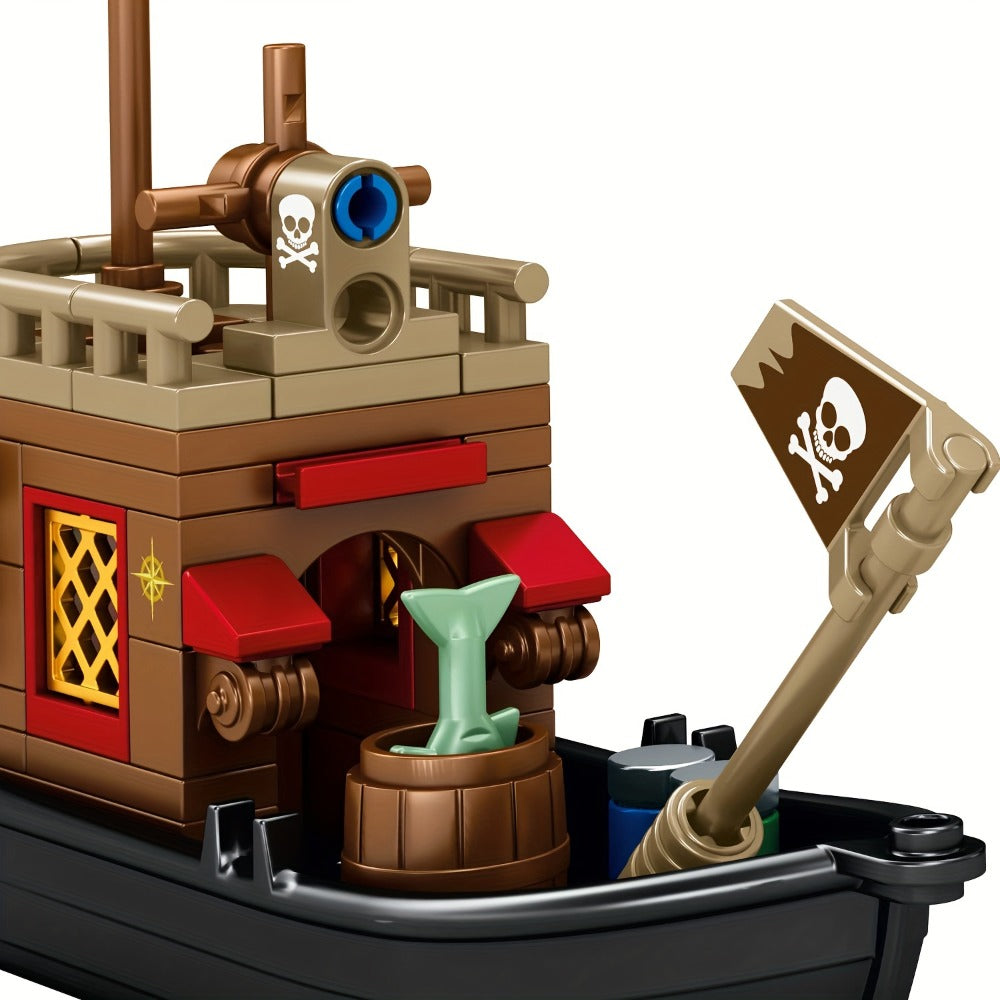 Pirate Ship Building Blocks Set 573 Pieces – Pirate's Wharf Supply Center Brick Toy, LEGO-Compatible Adventure Build for Kids & Adults, Birthday Gift for Boys Who Love Pirates & Ships