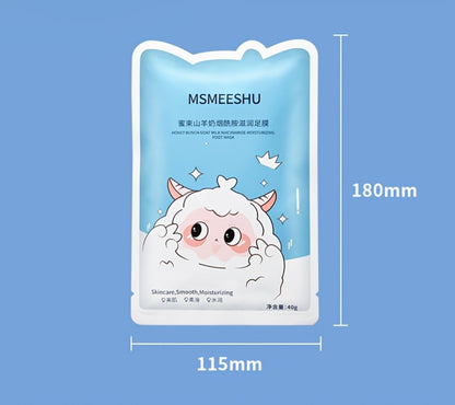 Moisturizing Foot Mask Socks with Goat Milk, Niacinamide & Ceramides — Exfoliating Cracked Heel Treatment, Hyaluronic Acid & Allantoin for Soft Smooth Feet, Hand & Foot Mask Set 10 Pairs