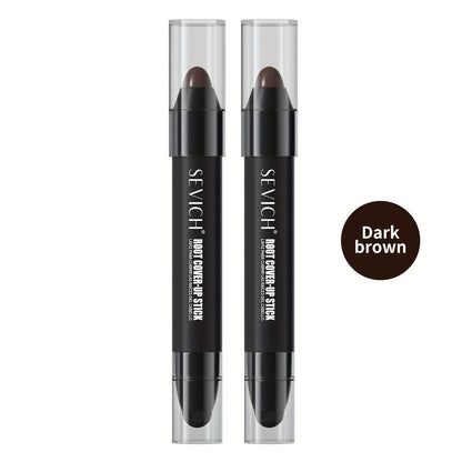 Instant Gray Root Coverage Stick for Men 2-Pack Sevich Beard & Hairline Color Pen — Hypoallergenic Sweat-Proof Water-Resistant Long-Lasting Precise Application Black & Dark Brown