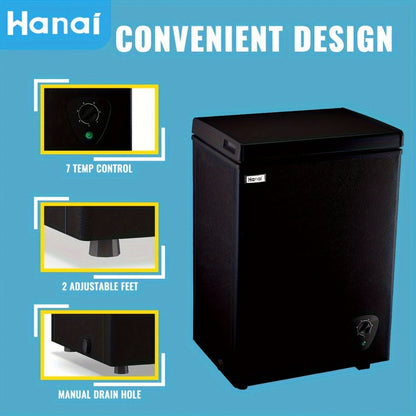 Chest Freezer, Compact Mini Deep Freezer with 7-Level Temperature Control (-11.2°F to 50°F), Low Noise R600a Compressor, Removable Basket – 3.8 Cu Ft Upright Freezer for Dorm, Apartment, Garage & Home Kitchen
