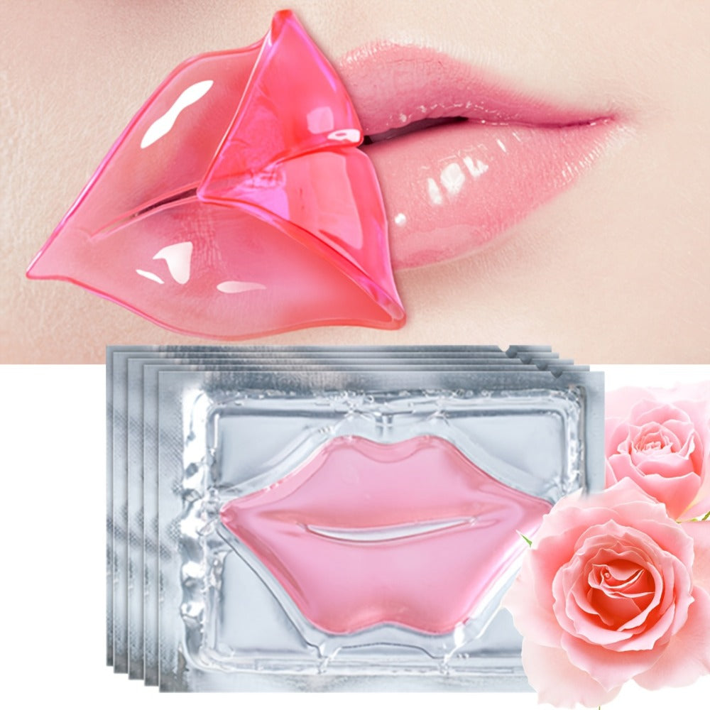Lip Mask 50 Pcs Crystal Pink Hydrating Patches – Deep Moisturizing Lip Treatment for Dry Dull Lips, Plumping Lip Care Gift Set for Women Mothers Bulk Party Favor