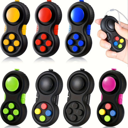 Fidget Controller Cube 3-Pack – 8 Fidget Options Stress Relief Toy for Kids Adults ADHD Anxiety | Clickable Buttons Joystick Roller Assorted Colors