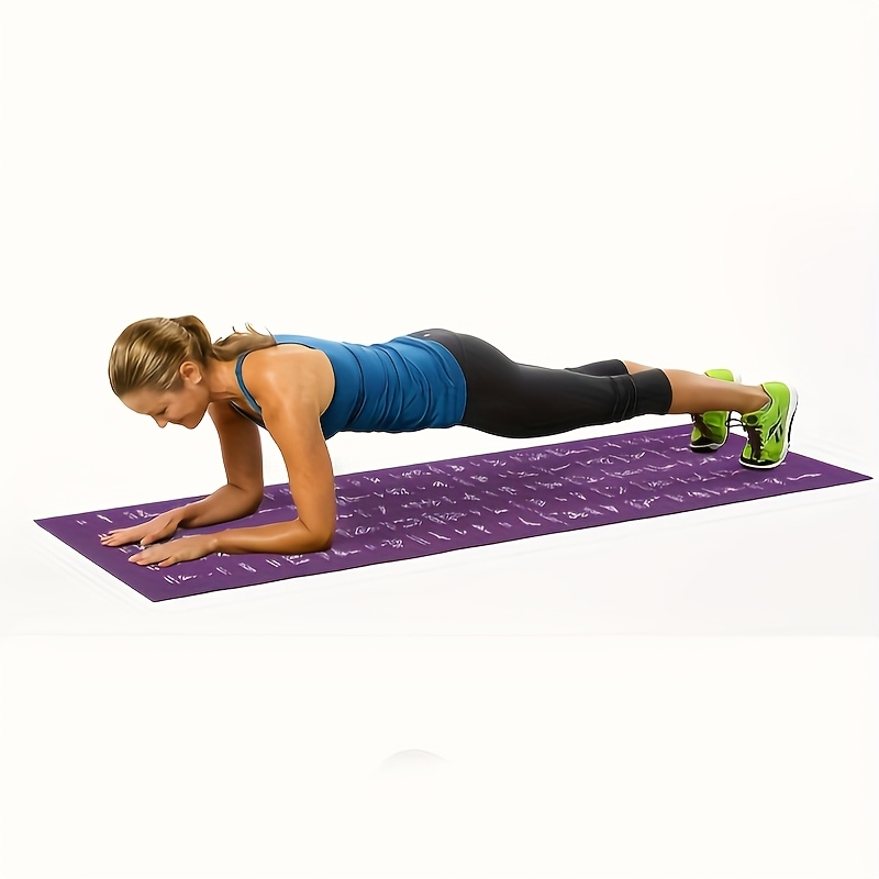 Yoga Mat with 75 Yoga Pose Illustrations & Side Storage Bag – Non-Slip Extra Thick Flexible Durable Exercise Mat for Beginners Men Women – 75 Stretching Actions Cute Printed Yoga Mat