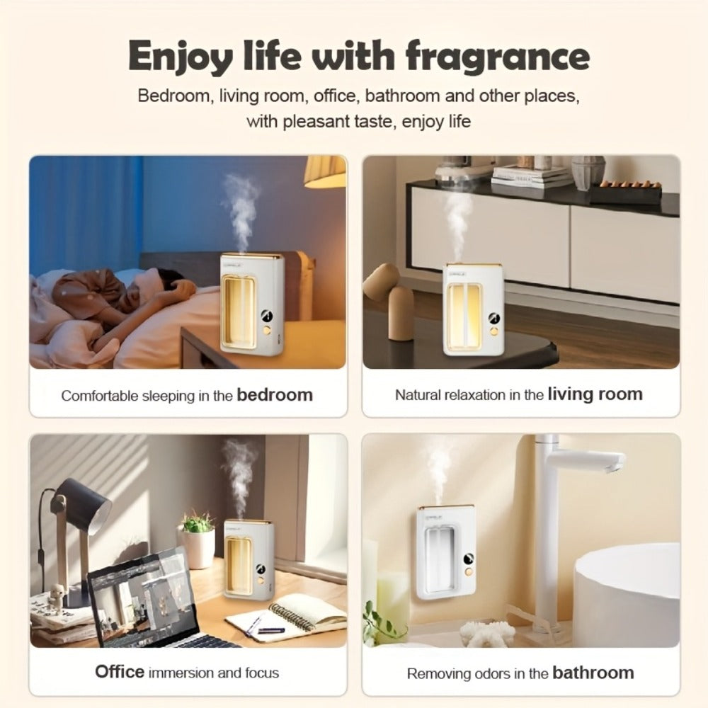 Aroma Diffuser & Humidifier 2-in-1 – USB Powered, 7-Level Mist, Odor Eliminator, Includes Essential Oil (Shangri-La or Encounter), Compact Air Moisturizer & Fragrance Diffuser for Home, Office & Bedroom