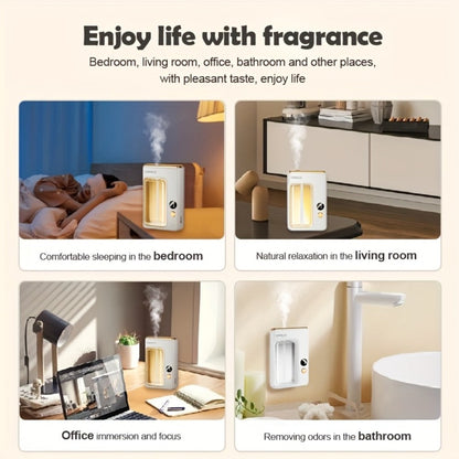 Aroma Diffuser & Humidifier 2-in-1 – USB Powered, 7-Level Mist, Odor Eliminator, Includes Essential Oil (Shangri-La or Encounter), Compact Air Moisturizer & Fragrance Diffuser for Home, Office & Bedroom