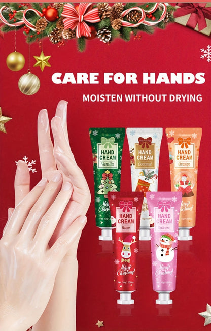 Bulk Gift Set 120 Pieces Lip Balm & Hand Cream with Red Velvet Bags & Holiday Cards — Moisturizing Party Favors for Colleagues, Employees & Friends
