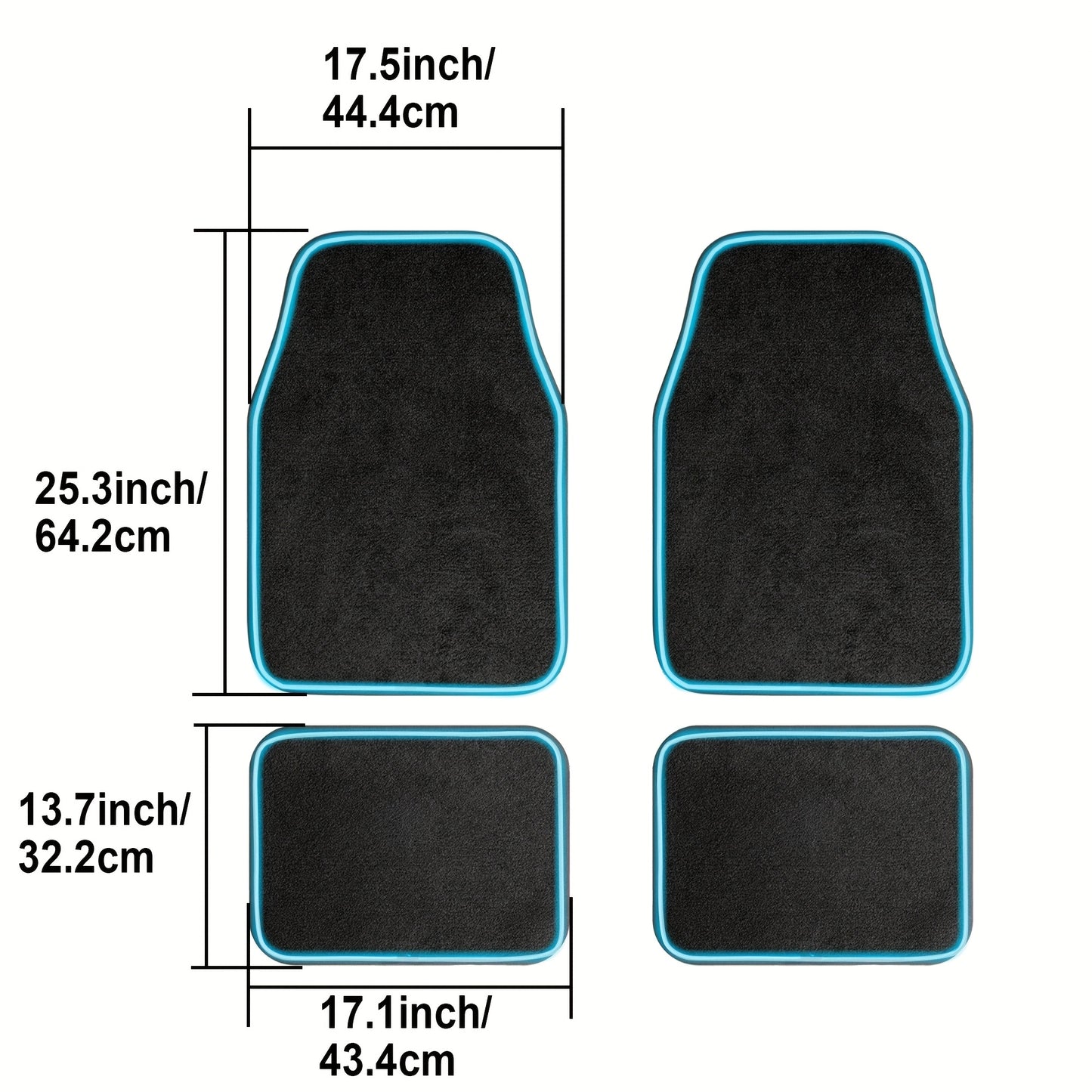 Universal Fit Car Floor Mats with LED Strip Light, Black PU Leather Automotive Carpet, App Control Interior Car Lights, Anti-Slip RGB Car Decor Accessories for SUV, Trucks, Sedan, Jeeps
