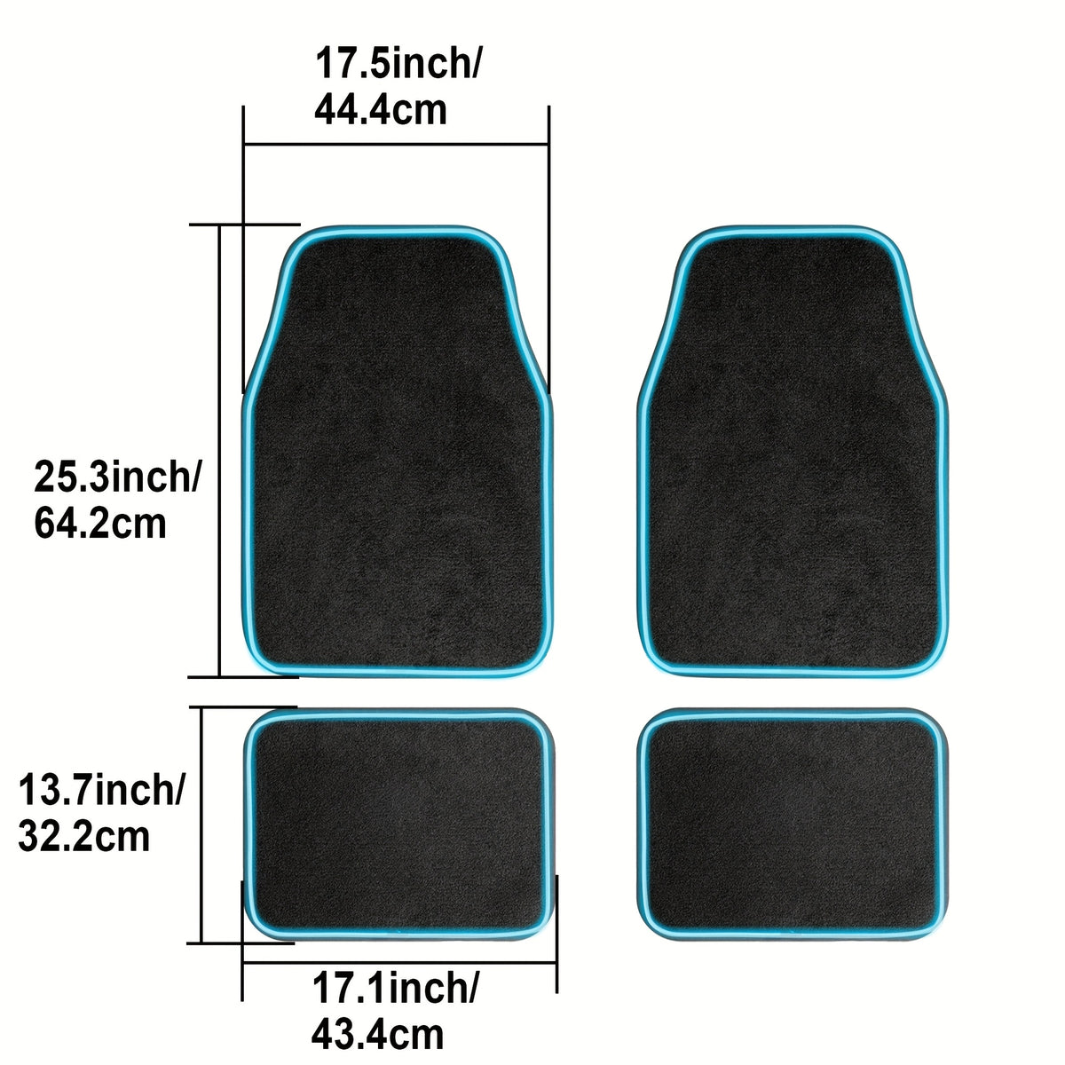 Universal Fit Car Floor Mats with LED Strip Light, Black PU Leather Automotive Carpet, App Control Interior Car Lights, Anti-Slip RGB Car Decor Accessories for SUV, Trucks, Sedan, Jeeps