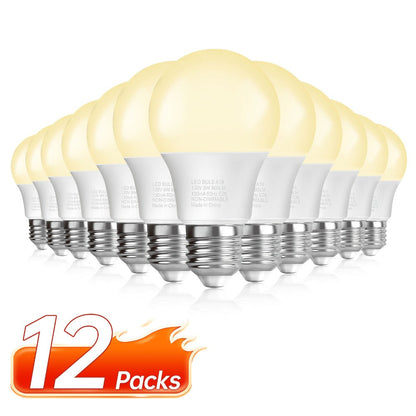 A19 LED Bulb 9W 800 Lumens 60W Equivalent 12 Pack – E26 Base 80+ CRI Non-Dimmable Energy Efficient, Daylight 5000K Neutral 4000K Soft 3000K Warm White 2700K for Bedroom Office Study Home Lighting