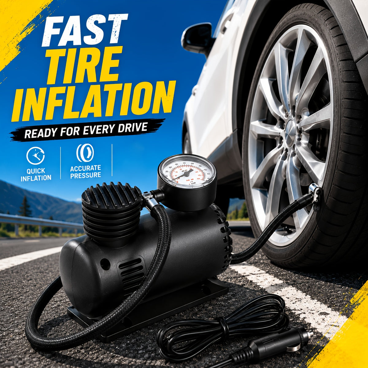 Multifunctional Portable Electric Air Pump, Suitable for Car Tires, Balls, Balloons, Inflatable Castles, Pool Toys, and Outdoor Inflatable Decorations