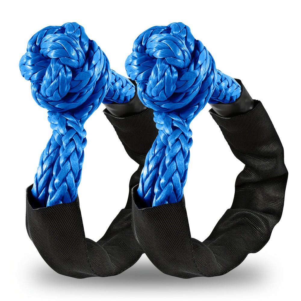 Soft Shackle 41,000 lb Breaking Strength Synthetic UHMWPE Recovery Rope with Protective Sleeve – Heavy Duty Tow Shackle for Off-Road Truck Jeep SUV UTV ATV, 1 & 2 Pack