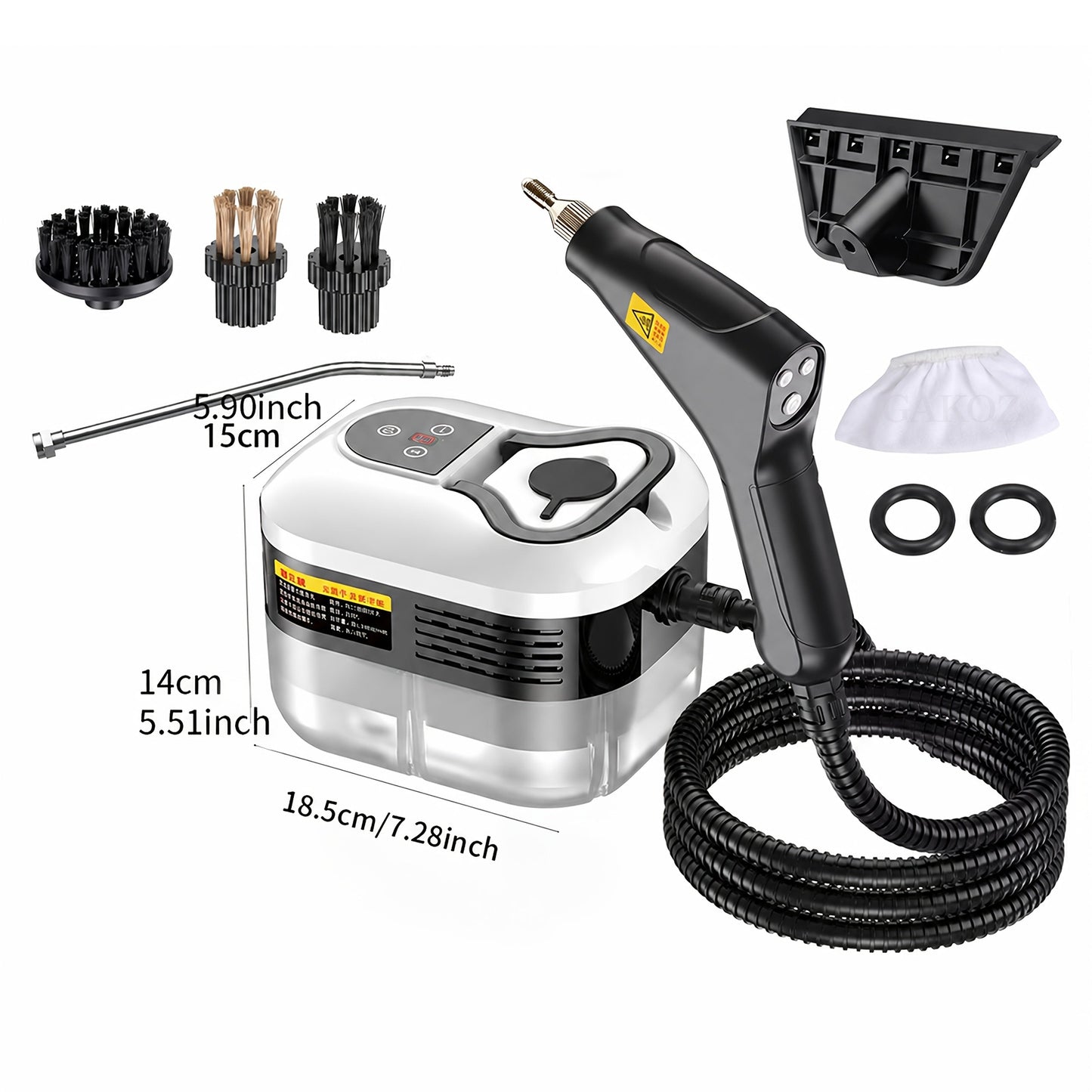 High Temperature Pressurized Steam Cleaner Handheld Portable Steam Cleaning Machine Set with Brush Heads & Glass Scraper - Multi-Surface for Kitchen, Bathroom, Furniture, Car & Tile Grout, Multiple Colors