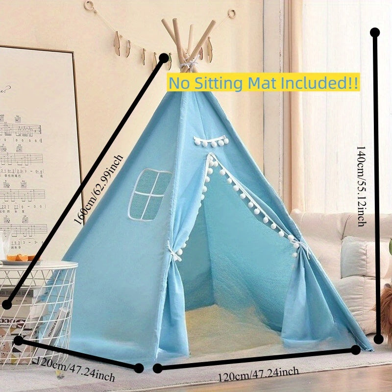 Kids Teepee Tent Indoor Outdoor Play Tent – Nordic Conical Princess Playhouse, Washable Kids Play Tent for Toddlers & Children | White, Blue, Pink, Star | Birthday Christmas Gift