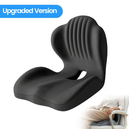 Memory Foam Seat Cushion Ergonomic with Back Support & Breathable Hollow Design – Comfortable Chair Pad for Office, Car Seat & Long Sitting, Unisex Gift