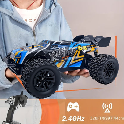 1:18 Scale RC Off-Road Car 35+ KM/H 4WD – 2.4GHz High Speed All-Terrain Remote Control Truck, Hobby Grade RC Racing Crawler for Kids & Adults, Birthday Gift, Blue or Red