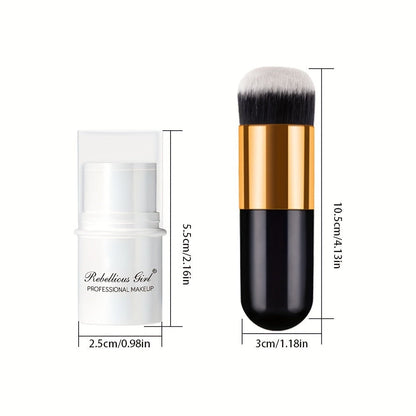 Contour Highlight Blush Stick Set 4-Piece with Professional Brush | Creamy Waterproof Cheek Sculpting Kit | Highlighter + Blush + Bronzer Sticks | Matte & Luminous Finish for All Skin Tones