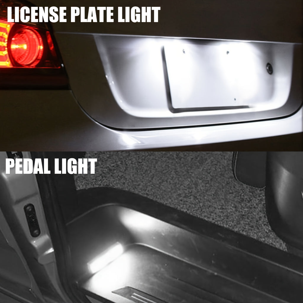 4pcs 6 LED License Plate Lights, 12V-24V, Durable PVC, Easy Installation with Pre-Drilled Holes And Mounting Screws Included-Suitable for Cars, Trucks, Trailers, Motorcycles, Boats, RVs, License Plate Illumination|Clear Lens LED|Functional Lighting