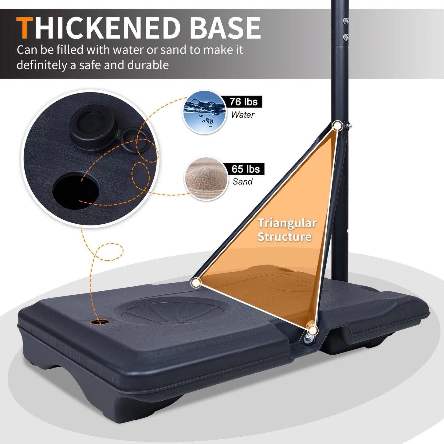 Height Adjustable Basketball Hoop 5.6-7Ft Portable Basketball System with 28" Backboard & Wheels for Outdoor Indoor Use