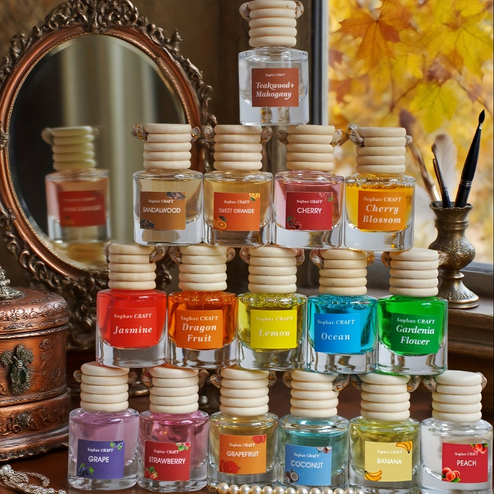 Car Air Freshener 18 Pack Vent Clip Diffuser Bottles | 6 Random Scents Long-Lasting Car Fragrance Perfume | Auto Interior Scent Diffuser Car Accessories for Men Women Car Decor Essentials