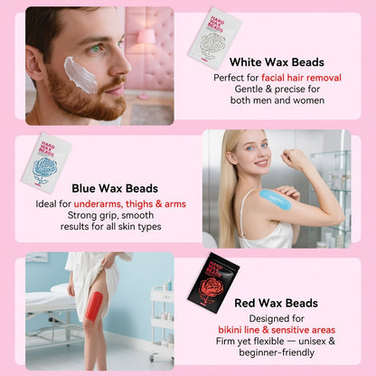 Wax Hair Removal Kit Digital Wax Pot with 6 Wax Bead Packets — Smart Temperature Control Salon-Grade Waxing Set for Body Bikini Face Legs Underarms, At-Home Waxing for Women & Men, Purple & White