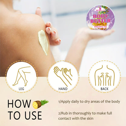 Fruity Body Glaze Set 8 Scents 100g×2 – Pineapple Coconut Strawberry Coffee Peach Doughnut Birthday Cake Non-Greasy All-Day Moisturizing Travel Size Body Lotion Gift for Women