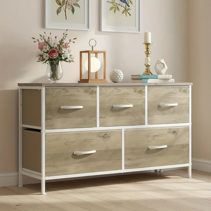 5-Drawer Fabric Dresser with Storage Drawers and Multiple Color Options detail image - detail view 8