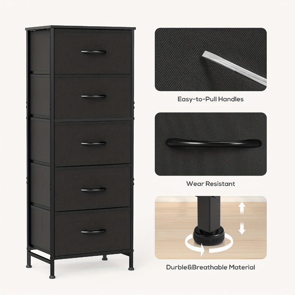 5-Drawer Freestanding Kitchen Pantry Cabinet with Multiple Color Options detail image - detail view 16