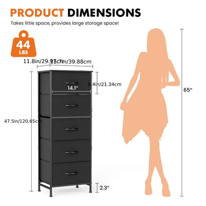 5-Drawer Freestanding Kitchen Pantry Cabinet with Multiple Color Options detail image - detail view 4