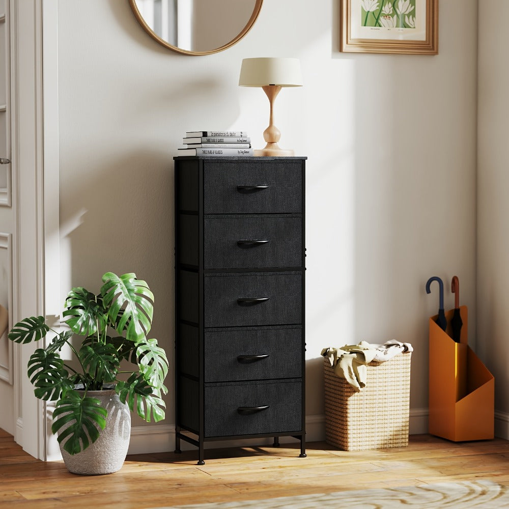 Storage Cabinet, 5 Drawer Heavy Duty Steel Frame with Wood Top 3.2 Cu Ft Freestanding shown in the main product view