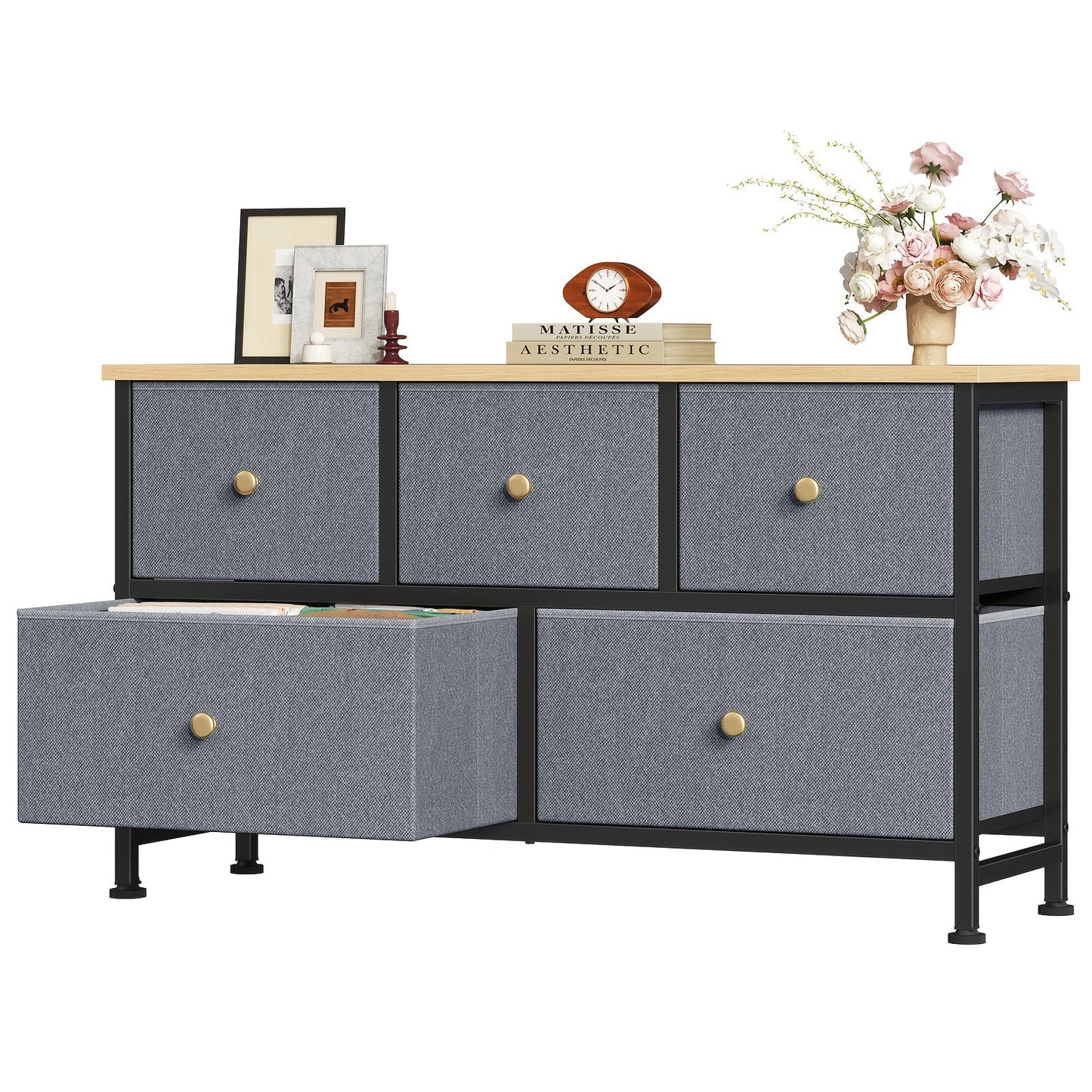 Dresser shown in the Blue - 5 Drawer option