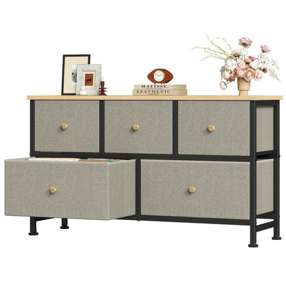 Dresser shown in the Dark Green - 5 Drawer option
