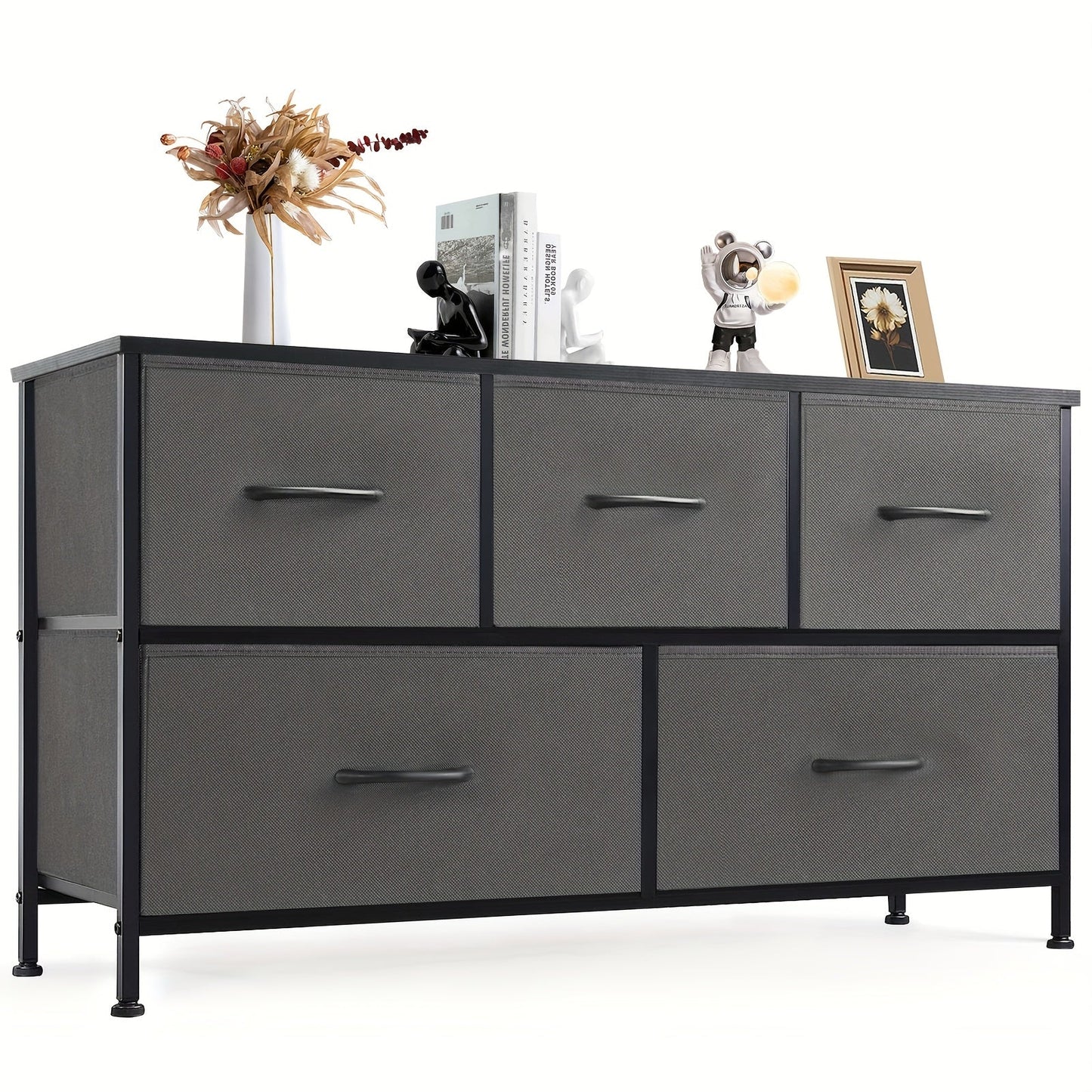 Dresser shown in the Gray - 5 Drawers option
