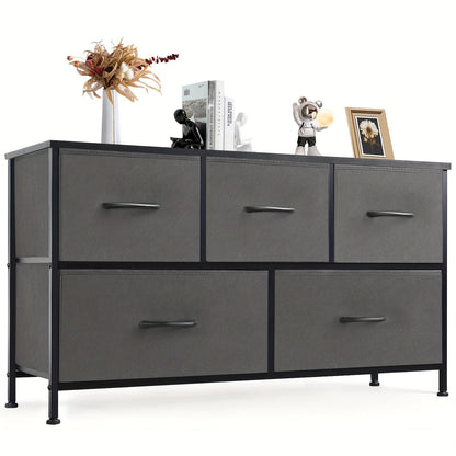 Dresser shown in the Gray - 5 Drawers option