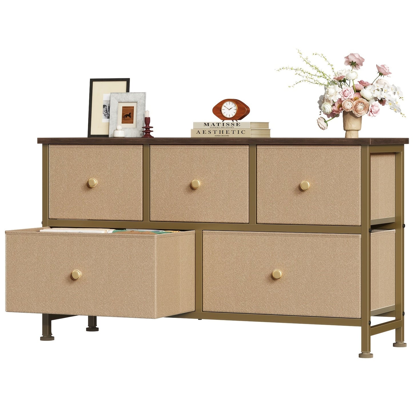 Dresser shown in the Khaki - 5 Drawer option