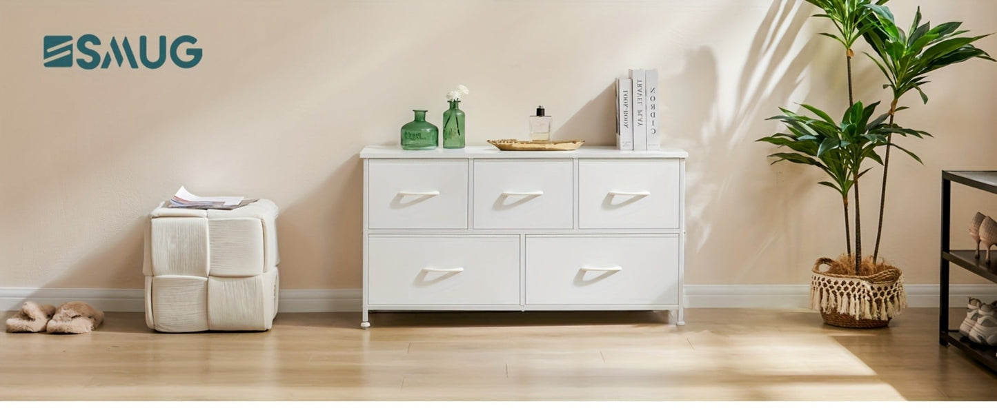 5-Drawer Plastic Dresser with Removable Storage Bins for Bedroom detail image - detail view 11