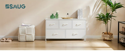 5-Drawer Plastic Dresser with Removable Storage Bins for Bedroom detail image - detail view 11