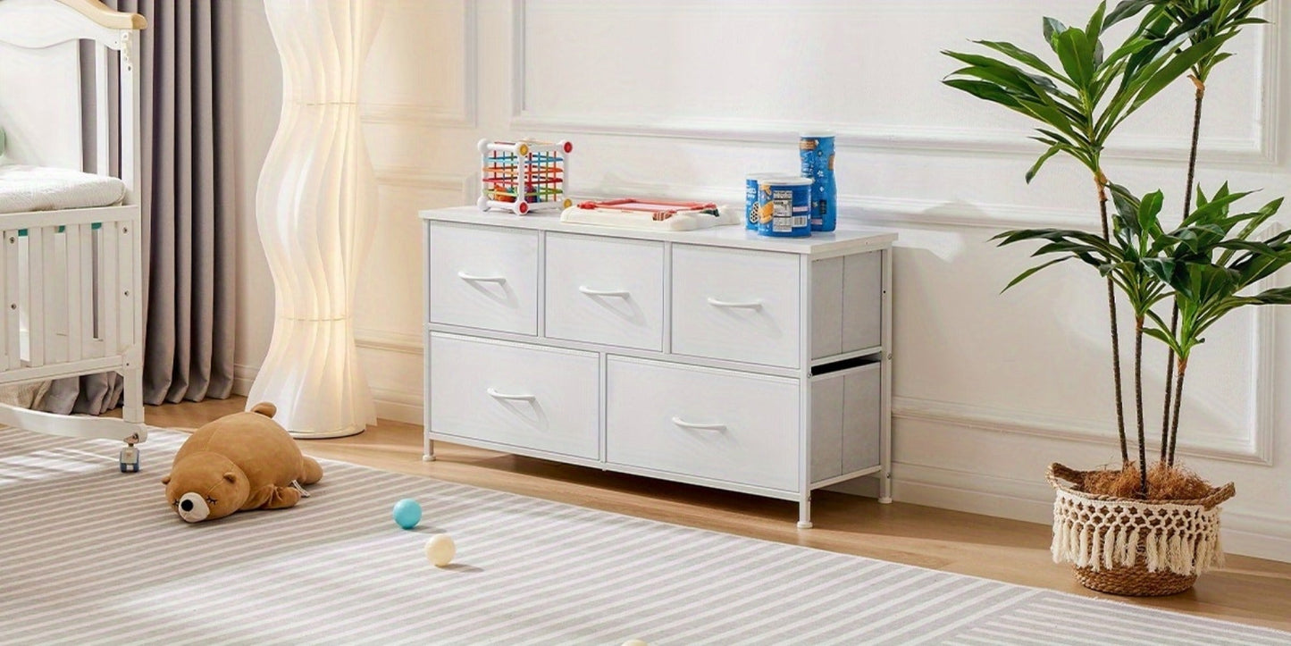 5-Drawer Plastic Dresser with Removable Storage Bins for Bedroom detail image - detail view 14