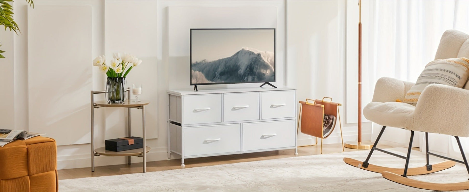 5-Drawer Plastic Dresser with Removable Storage Bins for Bedroom detail image - detail view 16