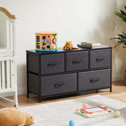 5-Drawer Plastic Dresser with Removable Storage Bins for Bedroom detail image - detail view 4