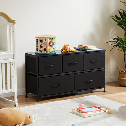 5-Drawer Plastic Dresser with Removable Storage Bins for Bedroom detail image - detail view 8