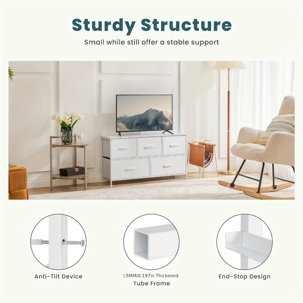 5-Drawer Plastic Dresser with Removable Storage Bins for Bedroom detail image - detail view 9