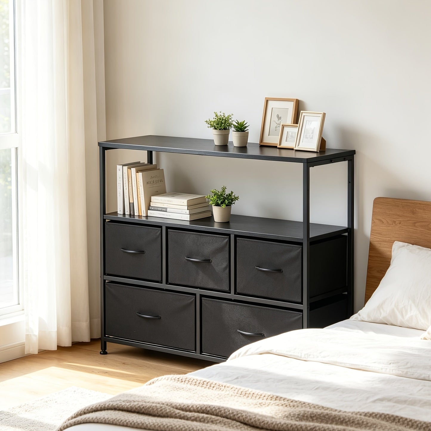 TV Stand shown in the Plastic track-Black(No Charge) option