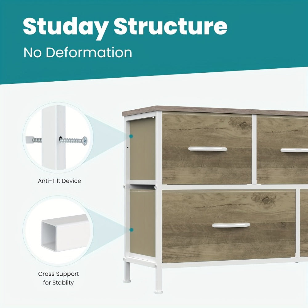 5-Drawer Wide Dresser, Clothing Storage Organizer for Organized Everyday Storage detail image